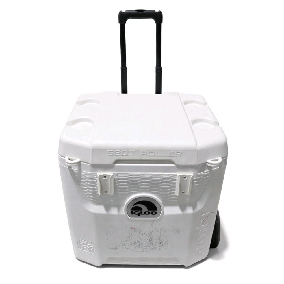 Igloo 52QT Roller Cooler Wheeled Ice Chest Pull Handle Missing Front Latches Read