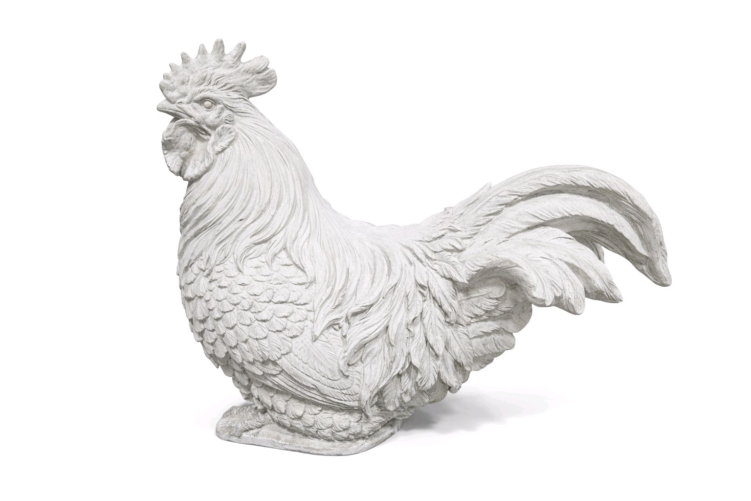 Large Cast Stone Rooster Statue Garden Decor Farmhouse Outdoor Chicken Sculpture small damage