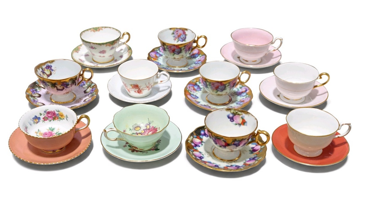 Vintage Bone China Teacup & Saucer Lot Shelley Aynsley Paragon Royal Chelsea England