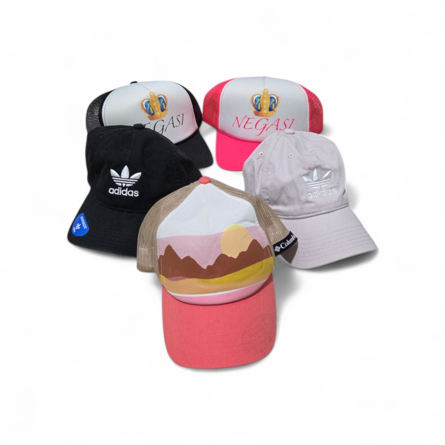 Lot of 5 Hats - Adidas, Columbia and Negasi