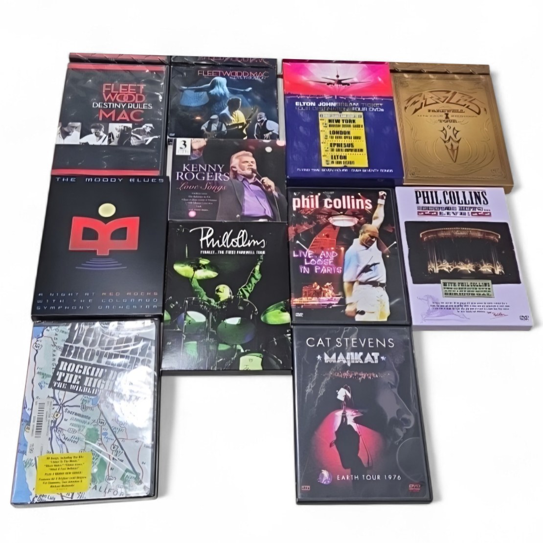 Music DVD Lot Phil Collins Fleetwood Mac Elton John Cat Stevens Kenny Rogers