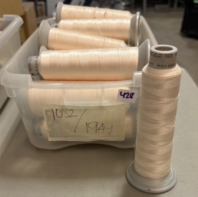 embroidered thread cones