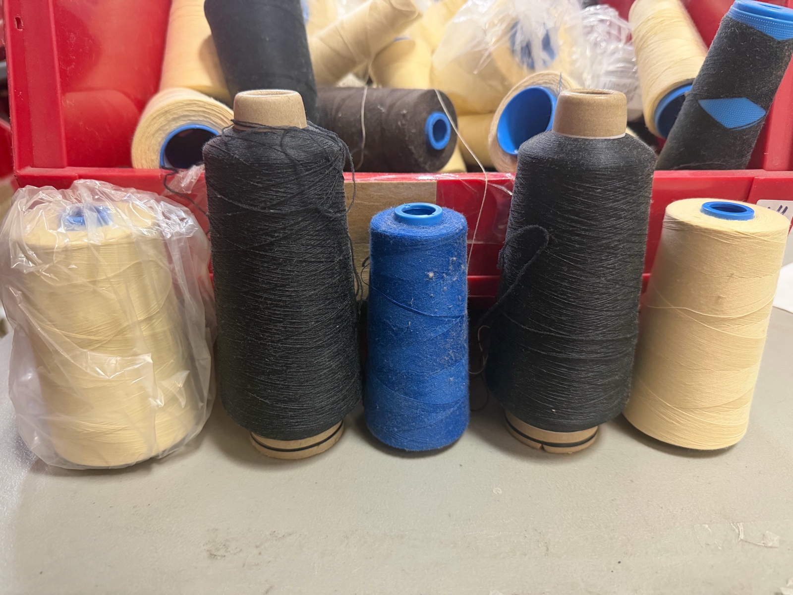 Bucket of serger  threads