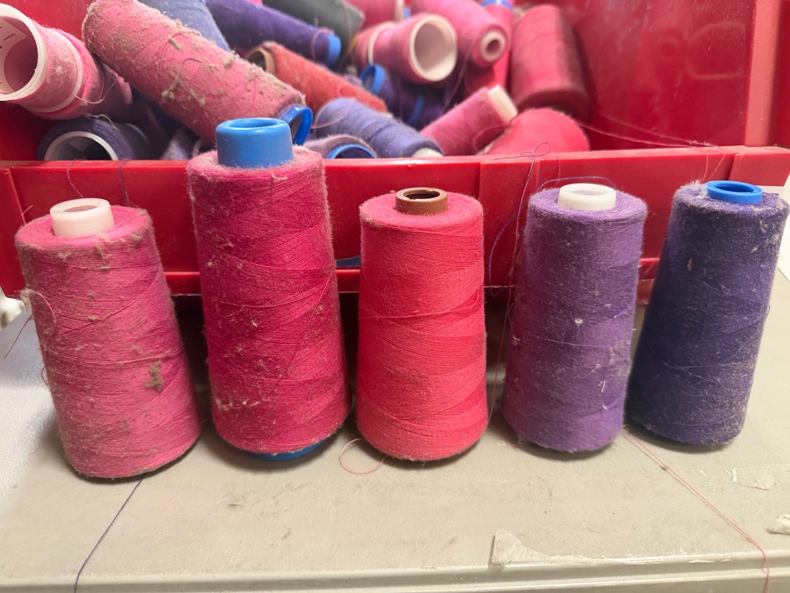 Bucket of Serger threads