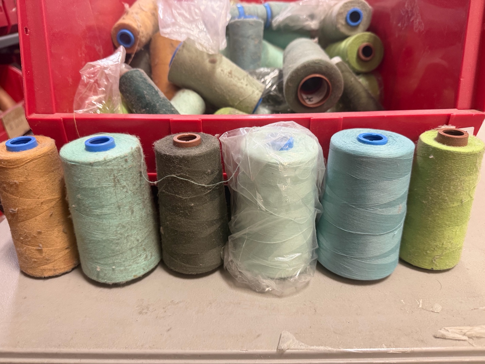 Bucket of Serger threads