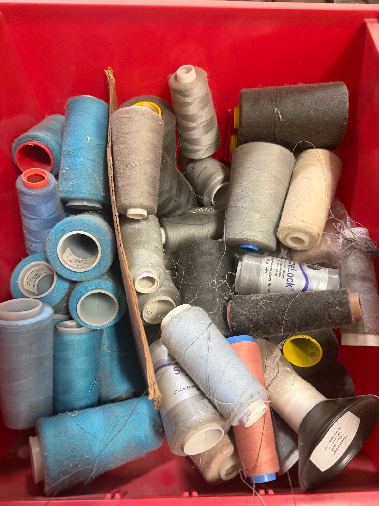 embroidered serger red cones