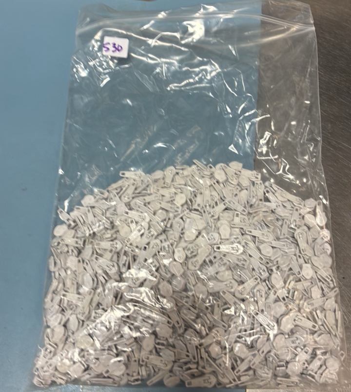 bag of zippers white