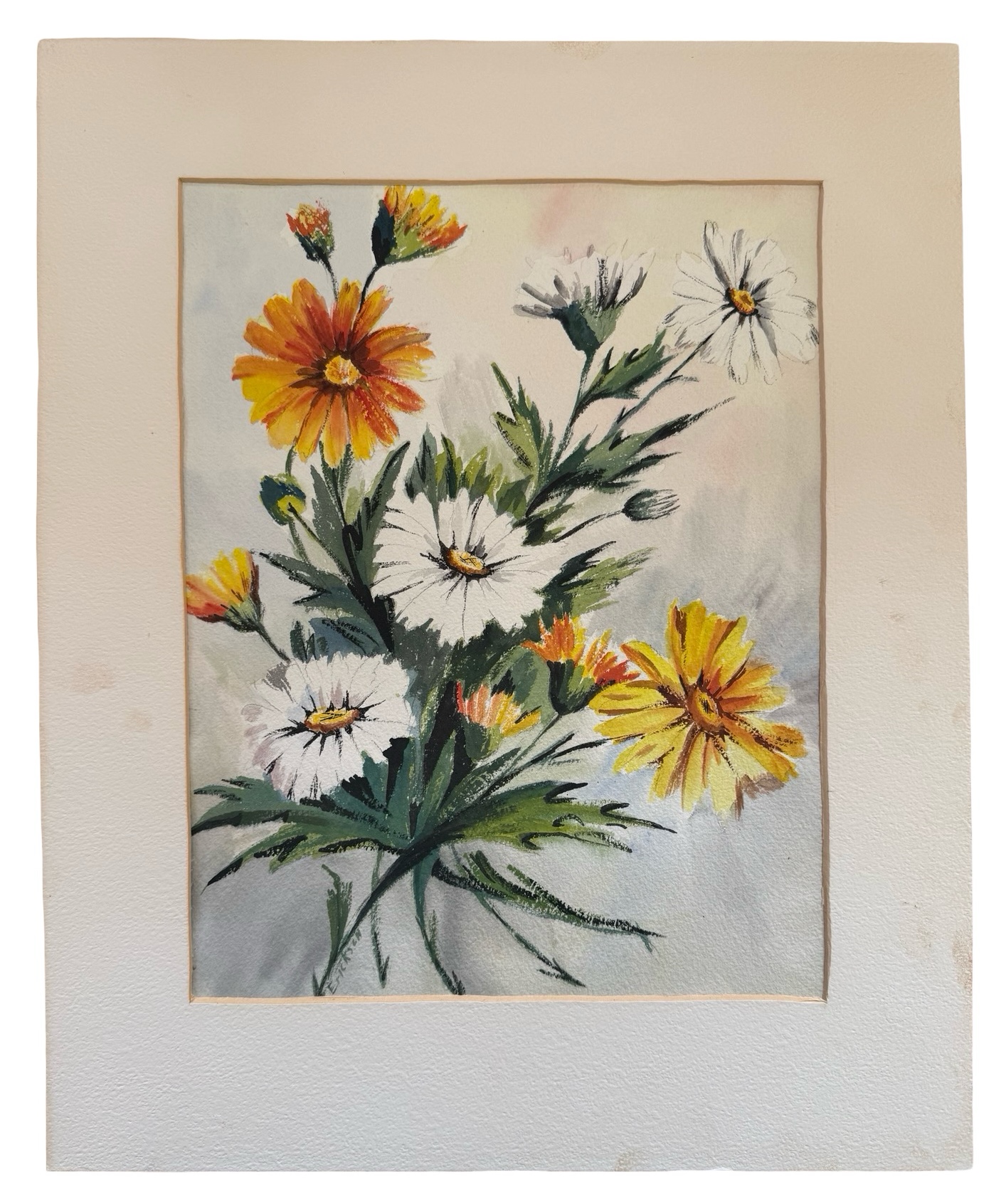 Beautiful Yellow & White Floral Watercolor