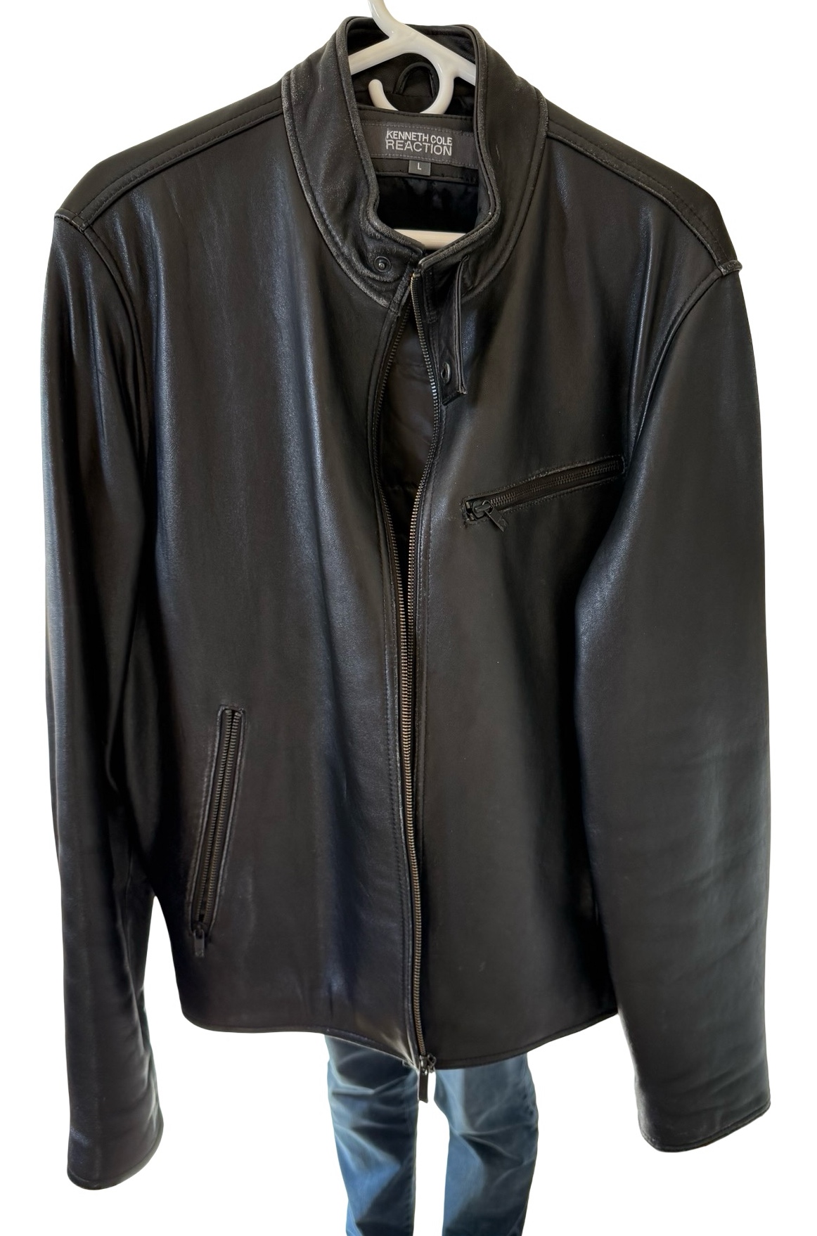 Kenneth Cole Reaction Mens Leather Jacket - Size L