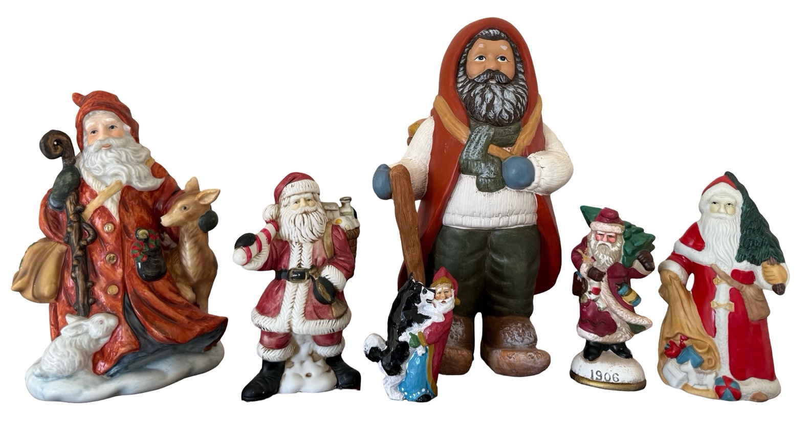 Assorted Santa Claus Christmas Figurines & Ornaments