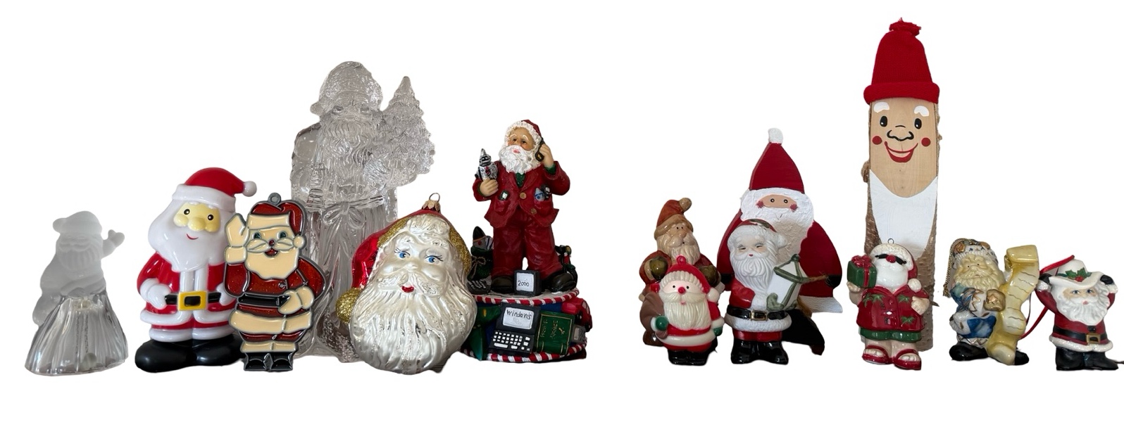 Large Assortment of Santa Figurines and Ornaments