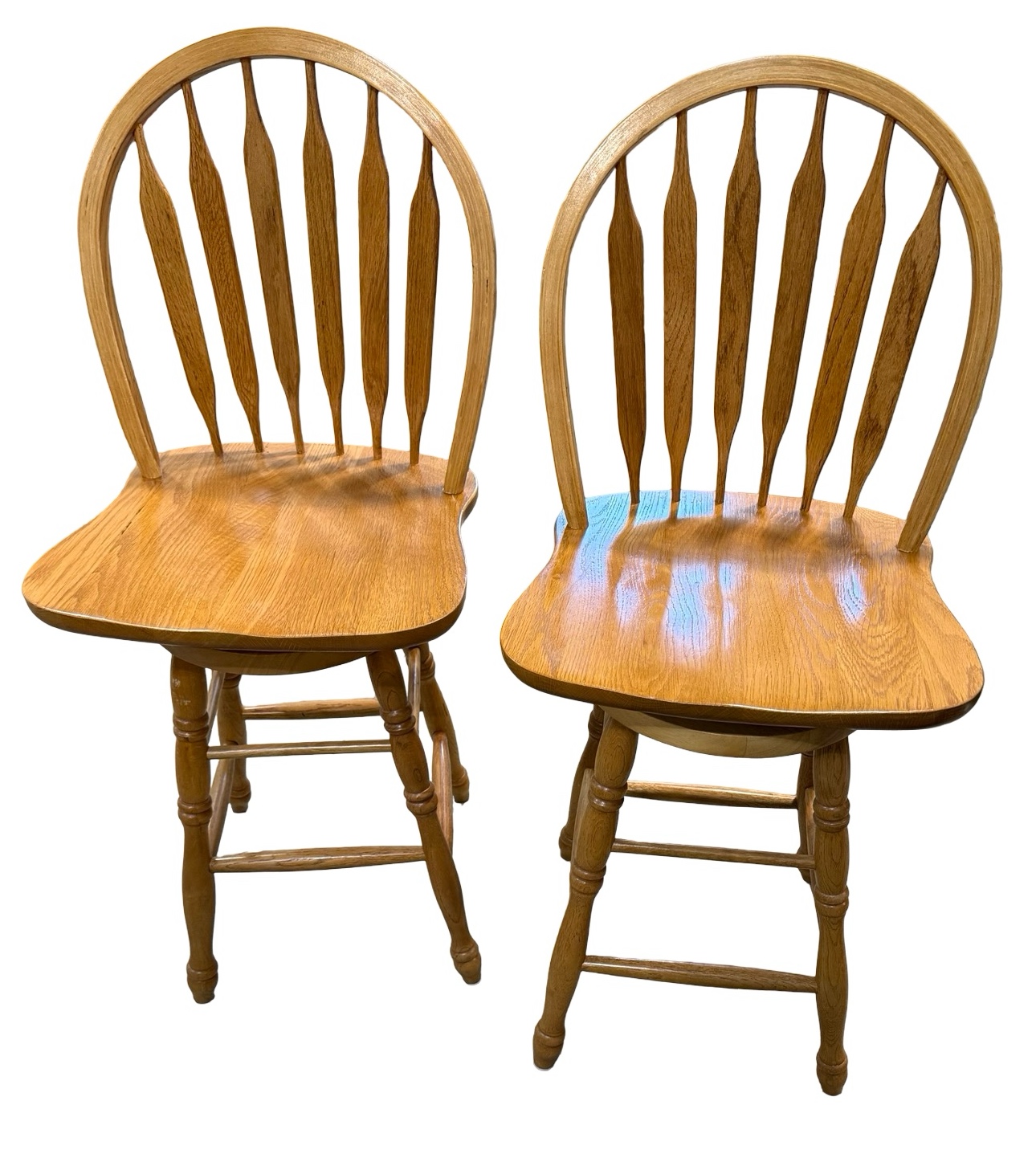 Pair of Oak Kitchen Bar Stools