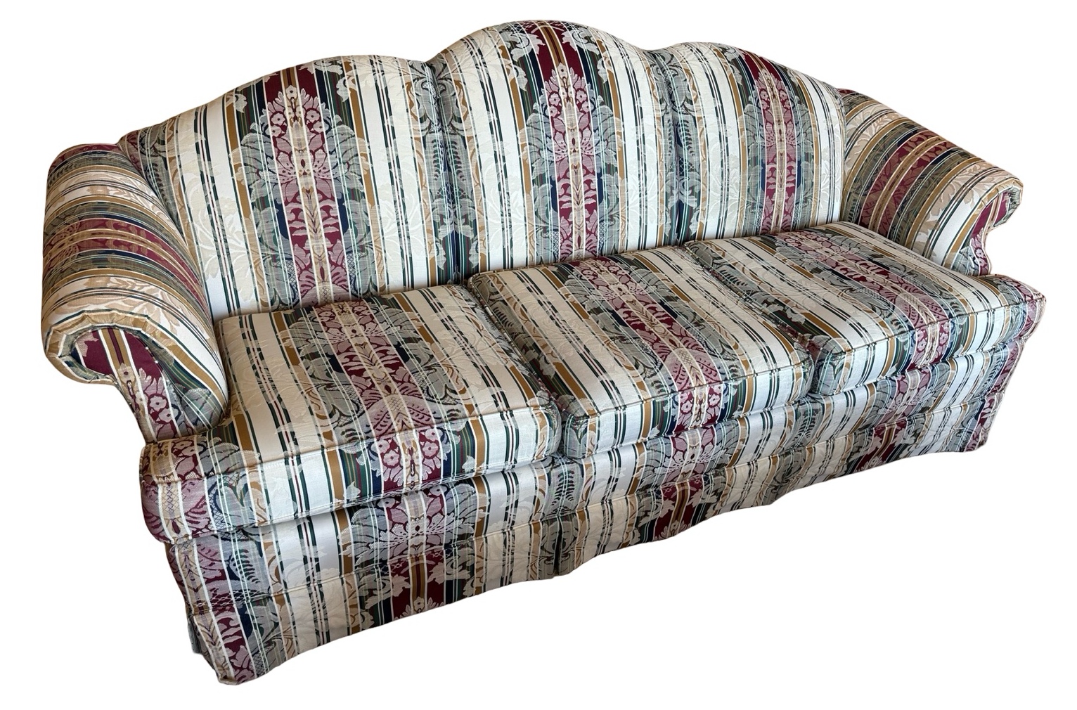 Sturdy Camelback Upholstered Sofa