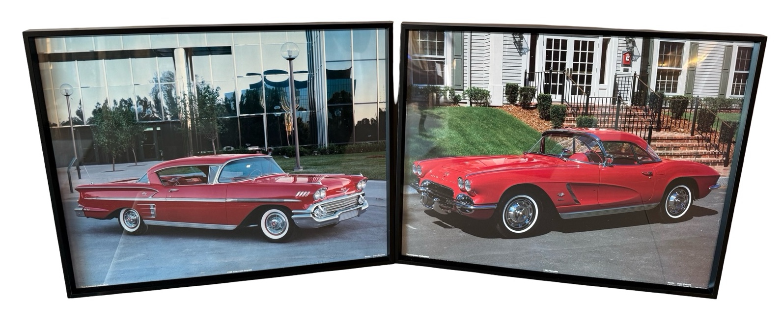 Pair of Framed Classic Model Car Photographs