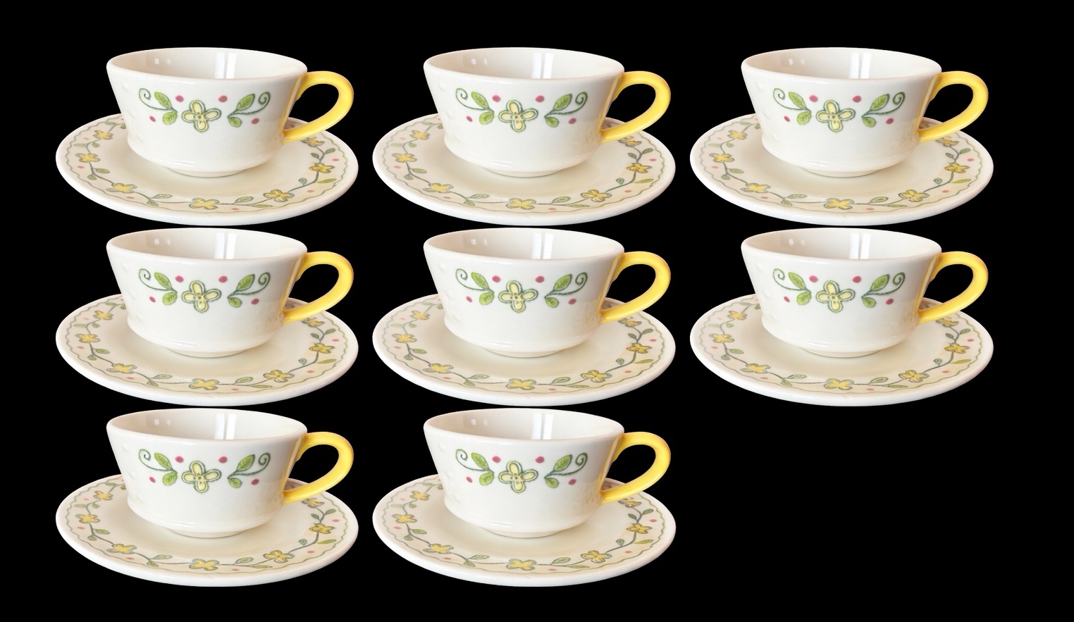 Poppytrail by Metlox Happy Time Teacups & Saucers