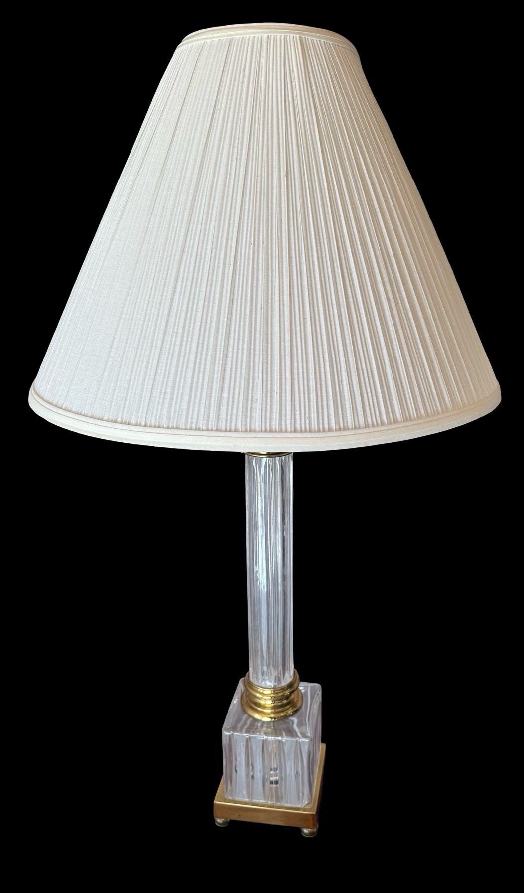 Regency Style Glass and Brass Table Lamp