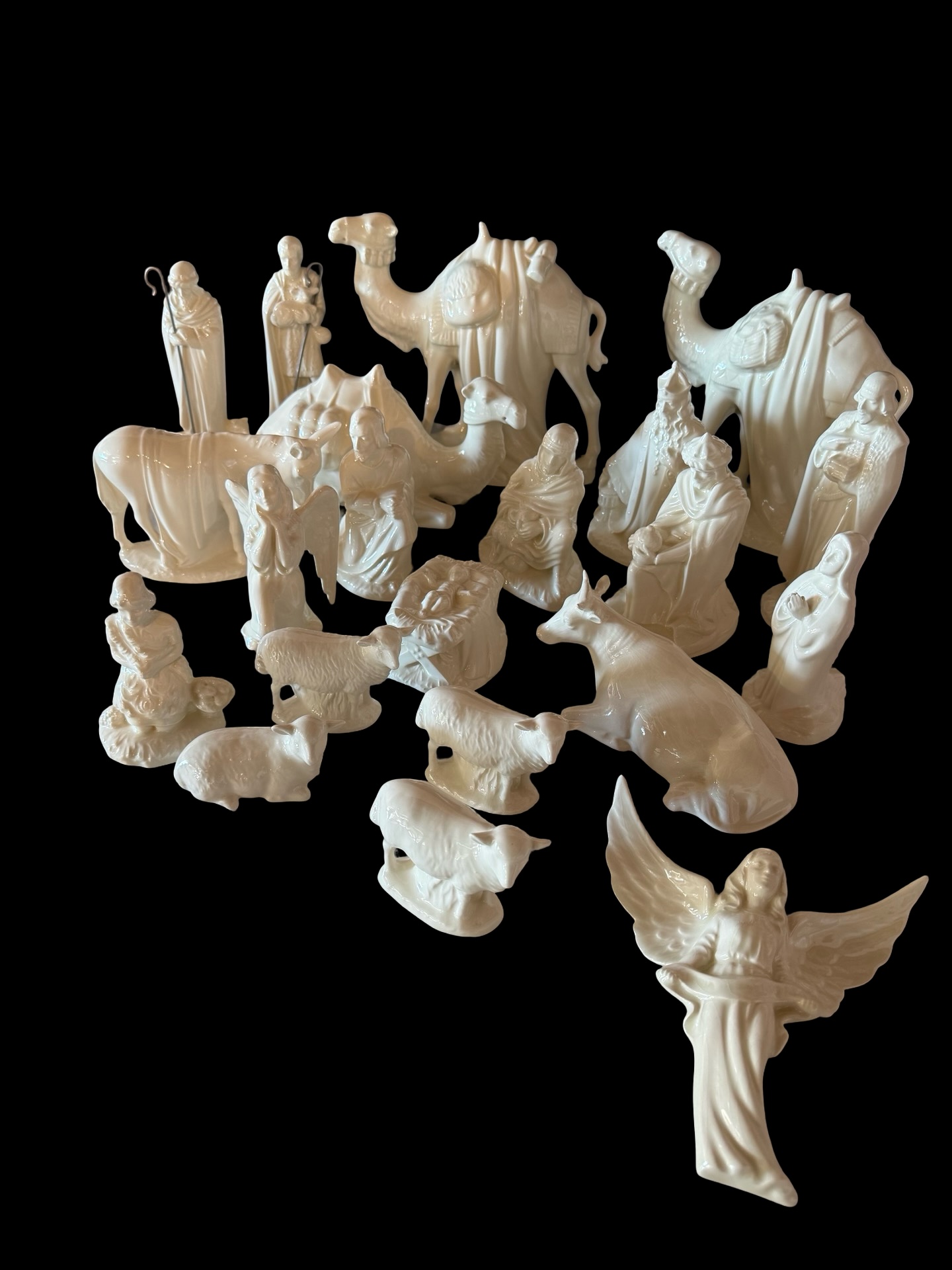 Vintage White Porcelain Nativity Set