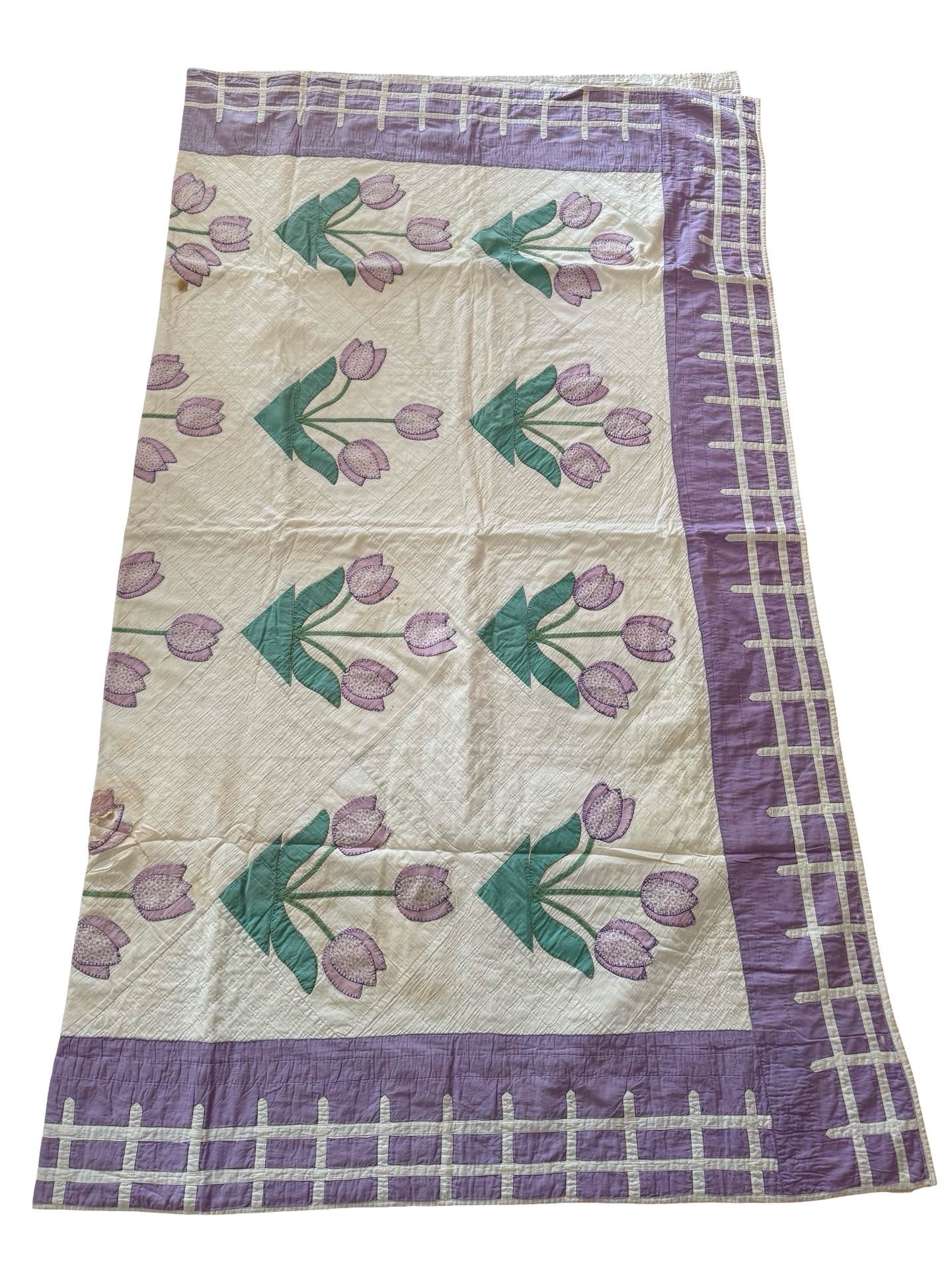 Vintage Purple Tulip Quilt