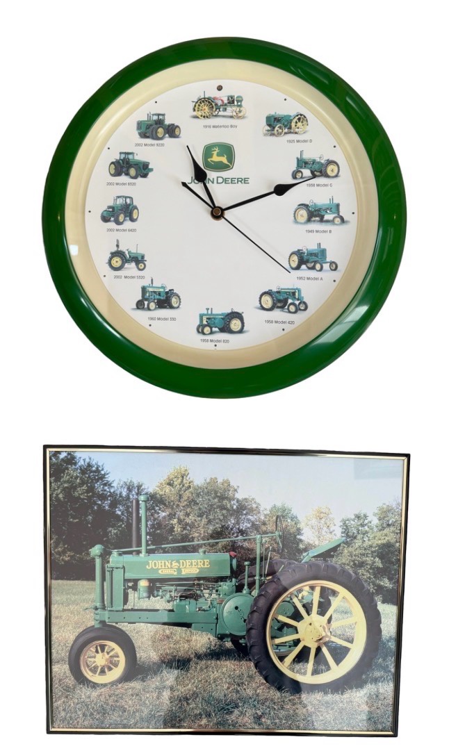 John Deere Wall Clock & Photograph