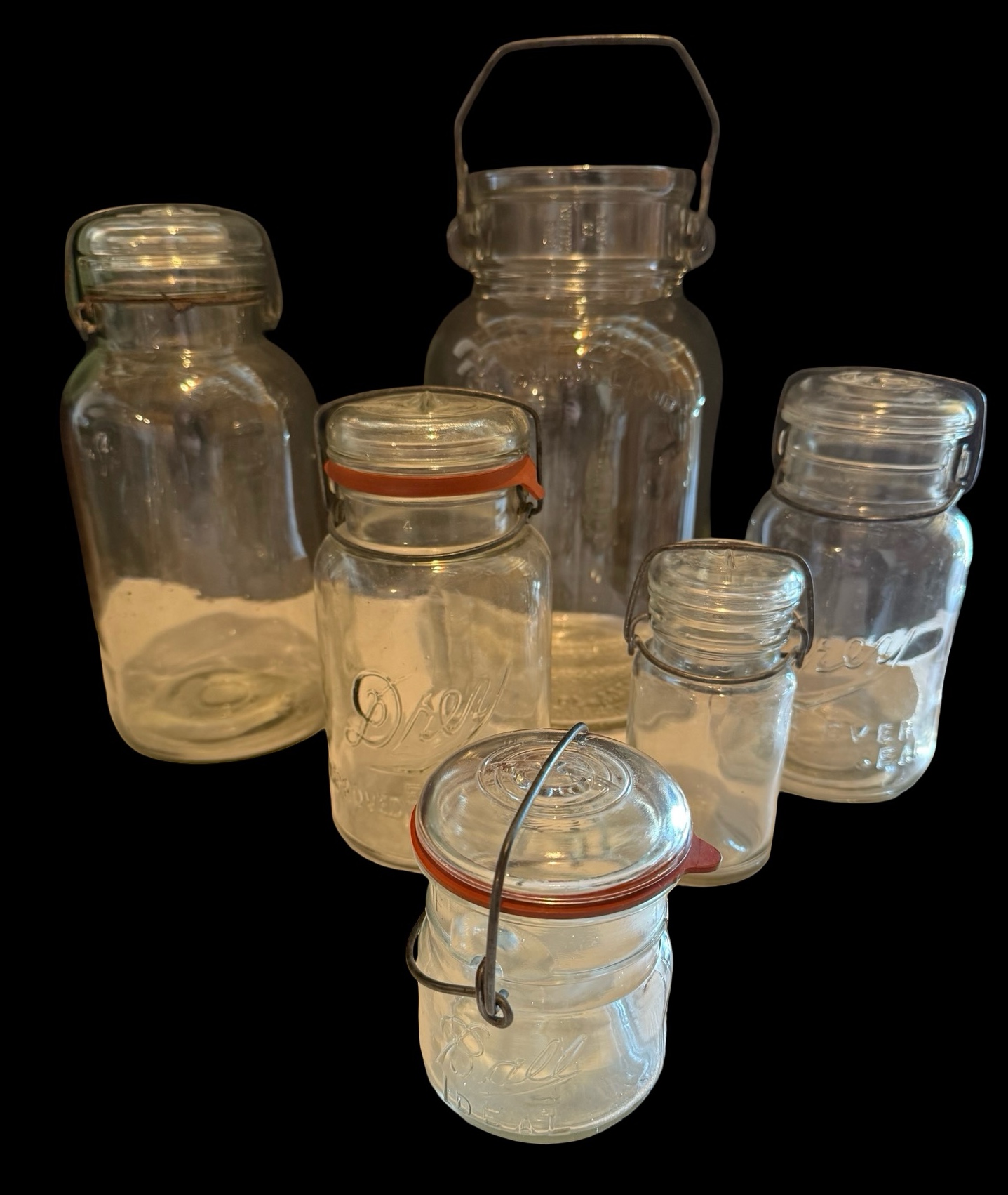 Vintage Clear Mason Jars