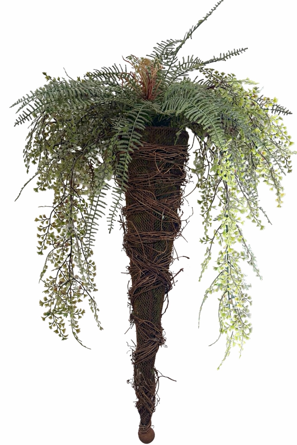 Artificial Wall Hanging Fern Plant in Cone Shaped Basket