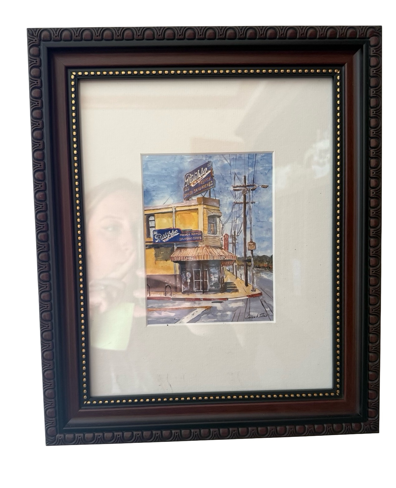 Philippes Framed Watercolor by Vincent Takas