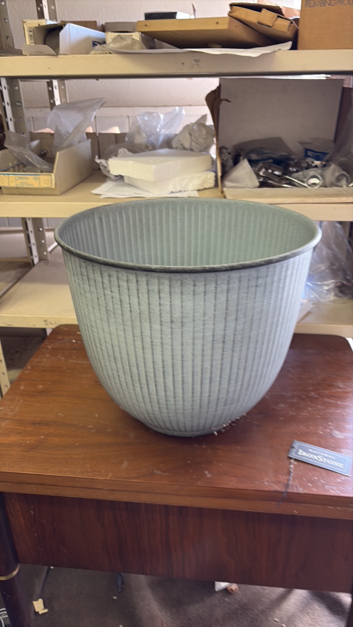 14 Inch Natural IronStone Garden and Flower Pot, Steel Blue Color, Indoor and Outdoor Use, Quality Material, 6.60 Gallon Triple Layered Coating for a Lasting Finish