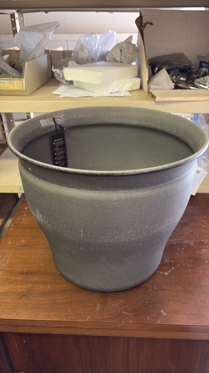 14 Inch Natural IronStone Garden and Flower Pot, Timberline Slate Color, Indoor and Outdoor U se, Quality M aterial, 3.6 Gallon Triple Layered Coating for a Lasting Finish