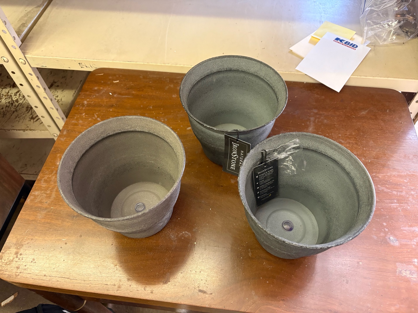 Three 6-Inch IronStone Pots, Great for Indoor or Outdoor Use, Gardens and Flowers, Triple Coated for Lasting Finish