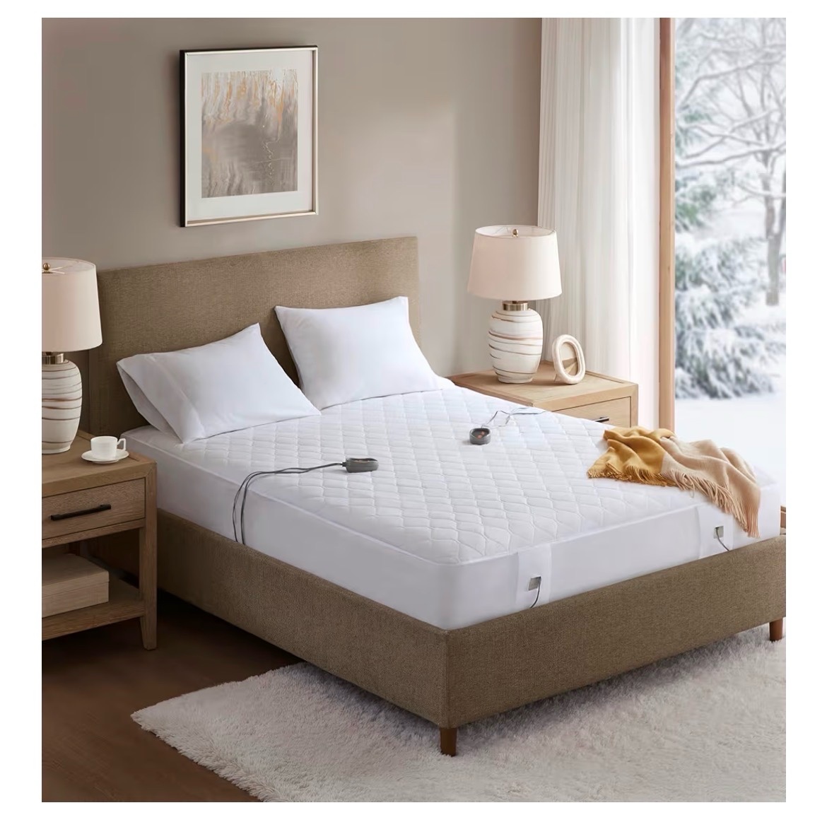 Beautyrest Cool Touch Heated Mattress Pad, Cal King Size, Controller Included BR55-4076 RETAIL $350.00