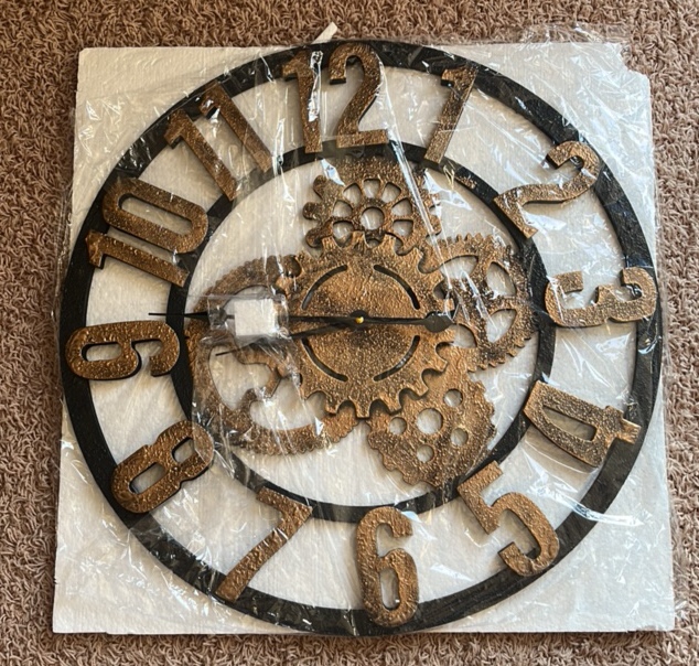 24 Industrial Wooden Wall Clock