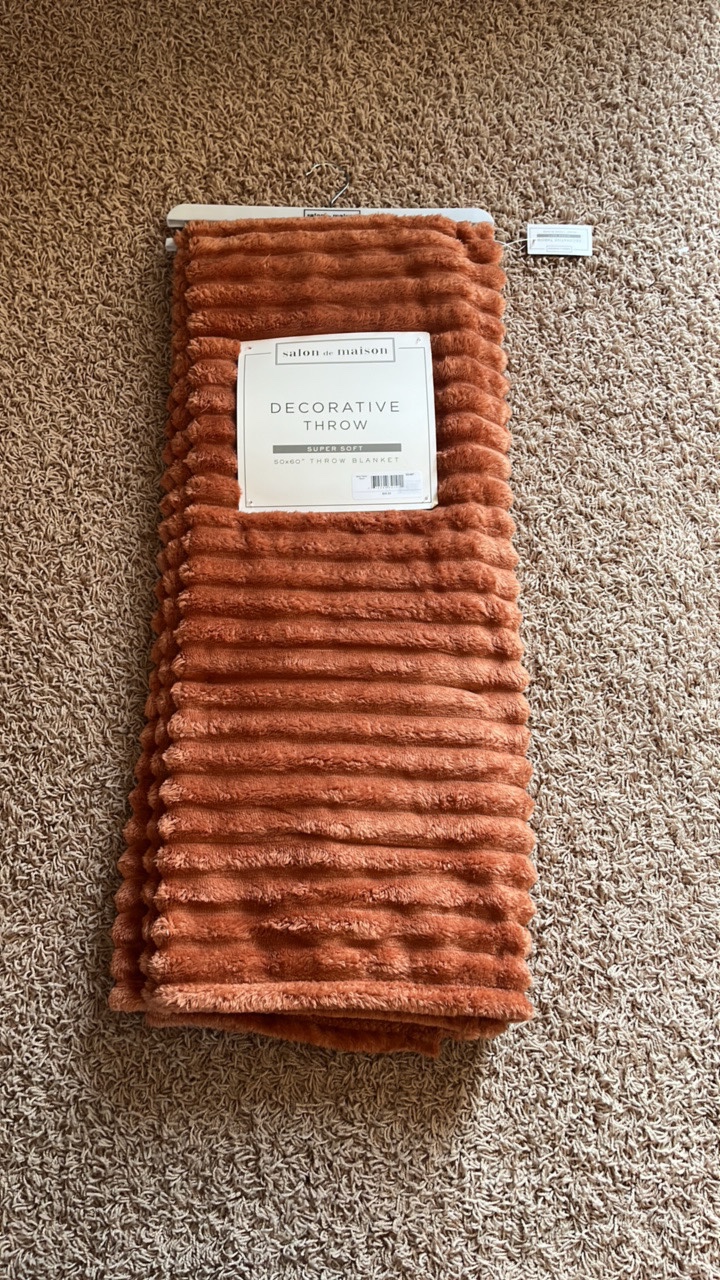 50x60 Decorative Throw, Super Soft,  Spice Color