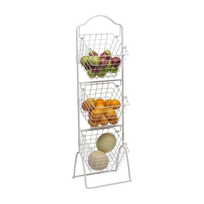 Three tier floor basket, 4 feet high solid steel stand three baskets 11 x 11 x 8 basket size Retail $190