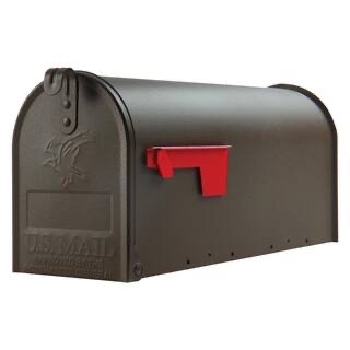 Mailbox Elite Bronze, Medium, Steel, Post Mount, Small dent back corner, 9h x 7w x 20d