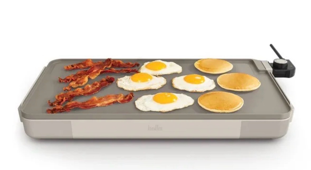 bella 12 x 22 Electric Griddle with EverGood Ceramic Nonstick Coating, Great for Breakfast and Cookouts and Camping