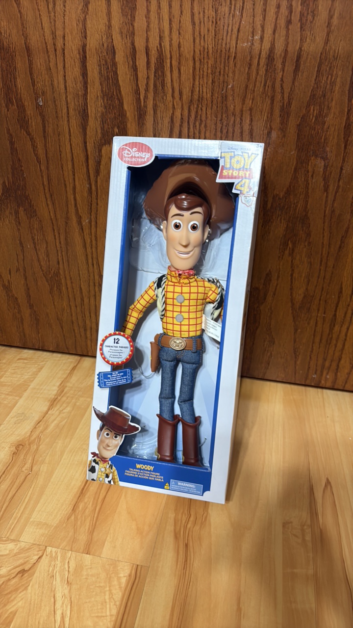 Toy Story 4 Woody Toy Doll in Box, Pixar Movie Toy  Voice Box does not work