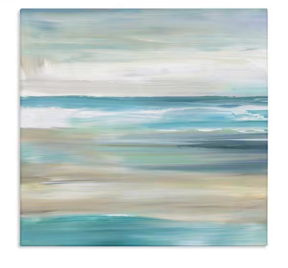 Abstract Beach Sand Ocean Waves by Nan Unframed Graphic Art Print Coastal 24 in. x 24 in.