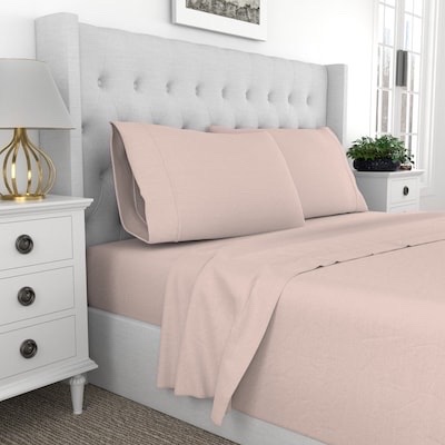 King  Purity Home 400 -Thread Count Cotton Bed Sheet Set  Blush color  Retail $74