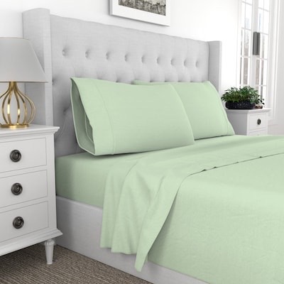 Queen  Purity Home 400 -Thread Count Cotton Bed Sheet Set  Sage color  Retail $74