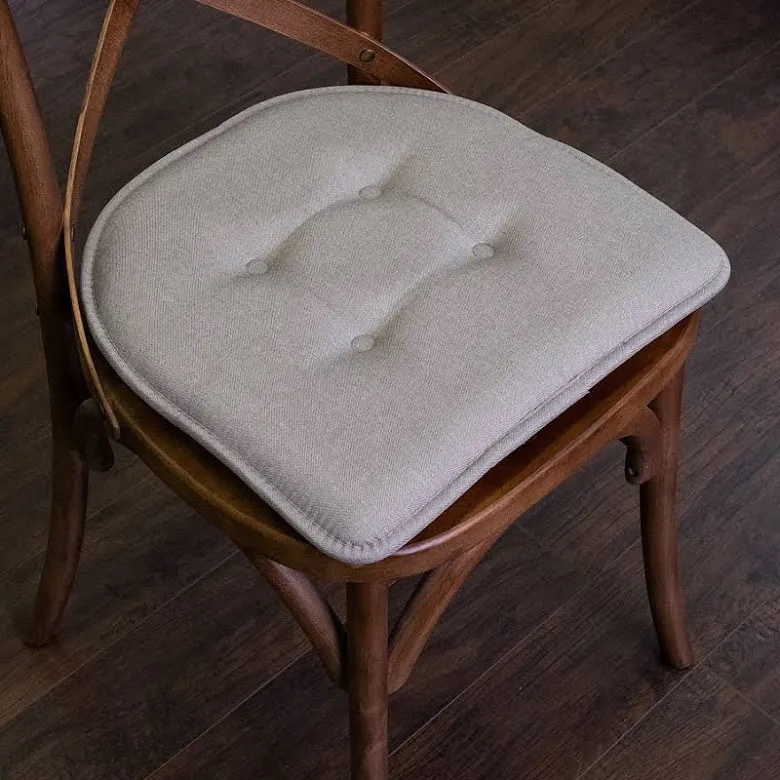 Chair Cushion 4 pack  Sweet Home Collection Solid U-Shaped Memory Foam Chair Cushions Color Kahki Retail $60