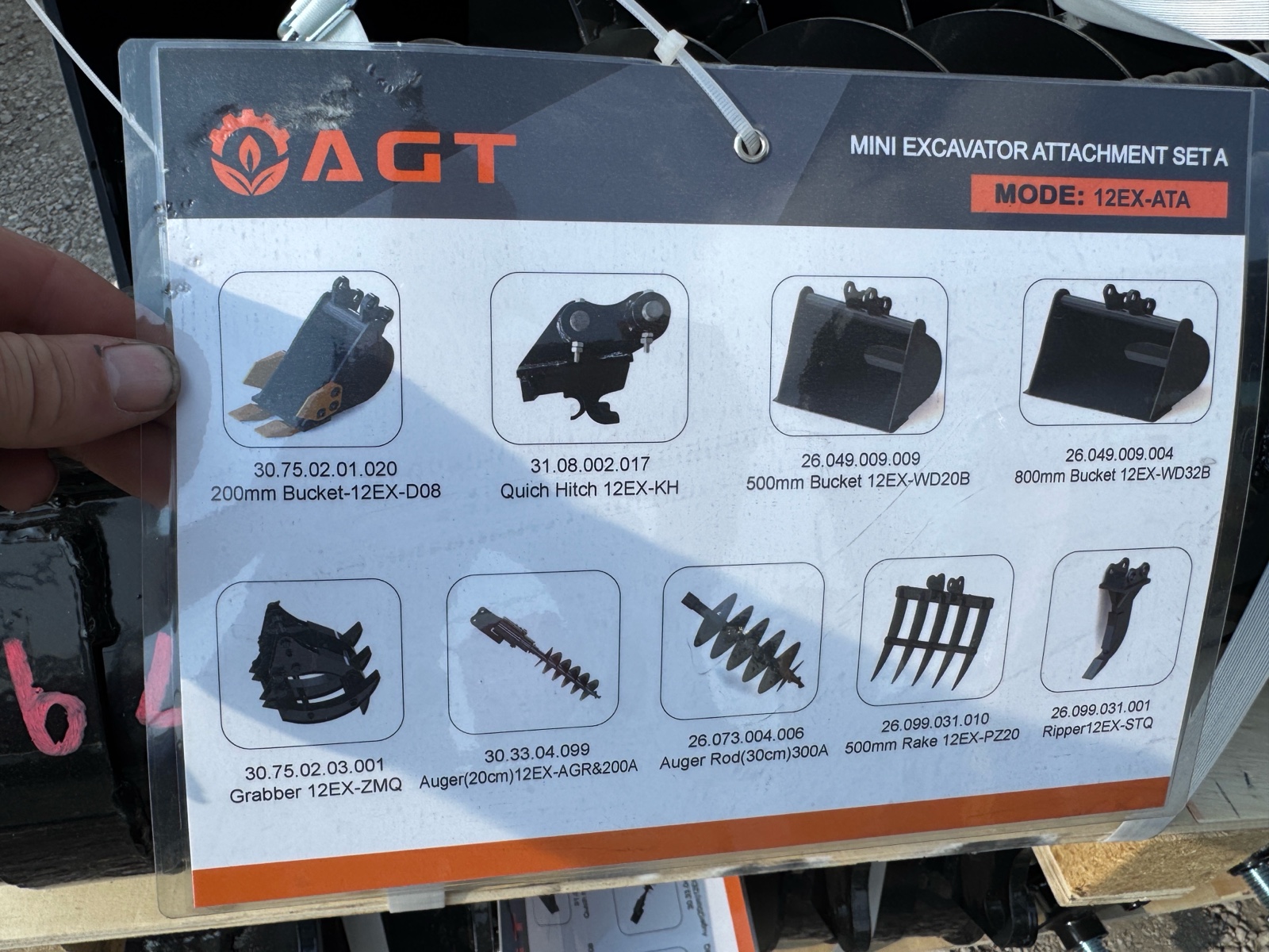 Mini Excavator Attachment - AGT - 2026 - Unused - 12EX-ATA