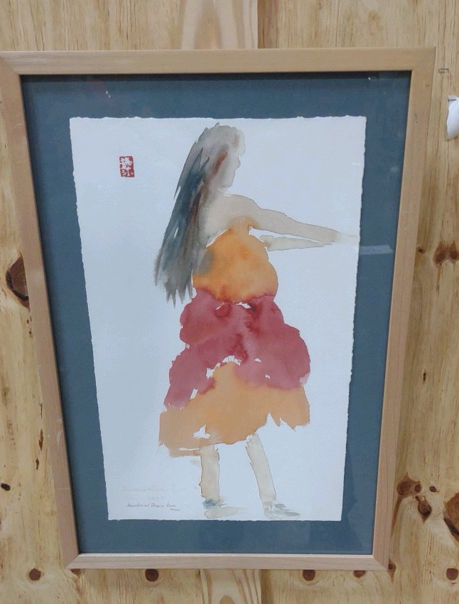 water color hula girl
