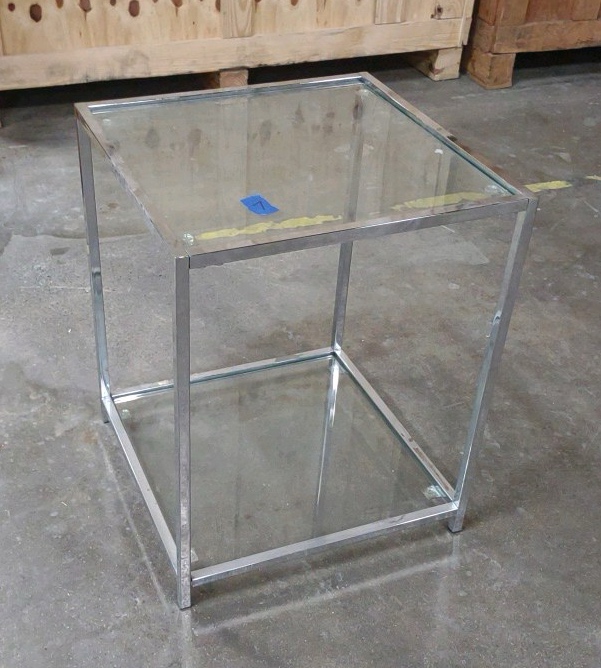 glass end table