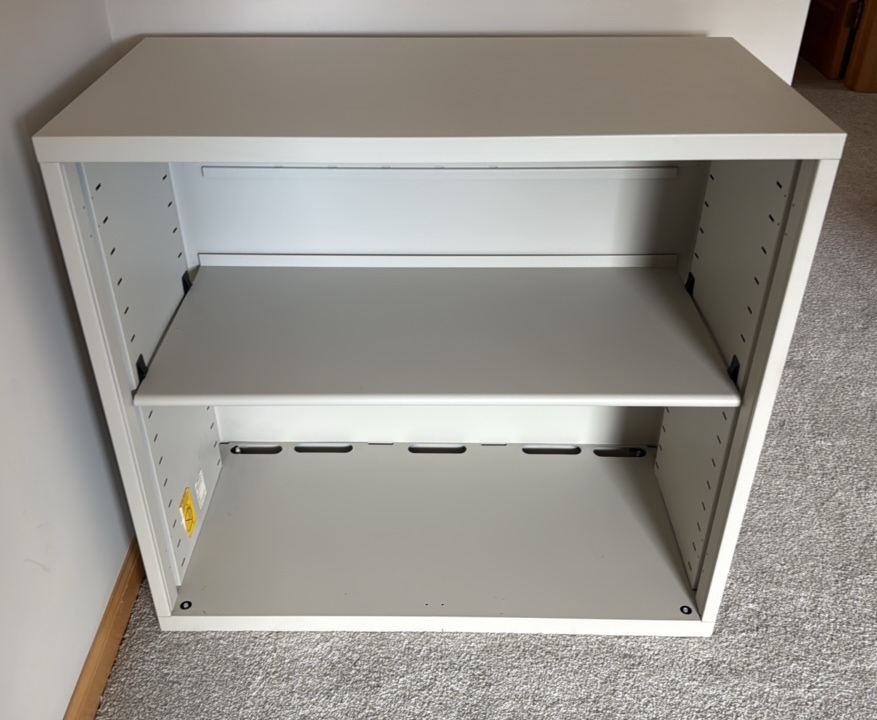 Steelcase Office quality two shelf open metal cabinet
