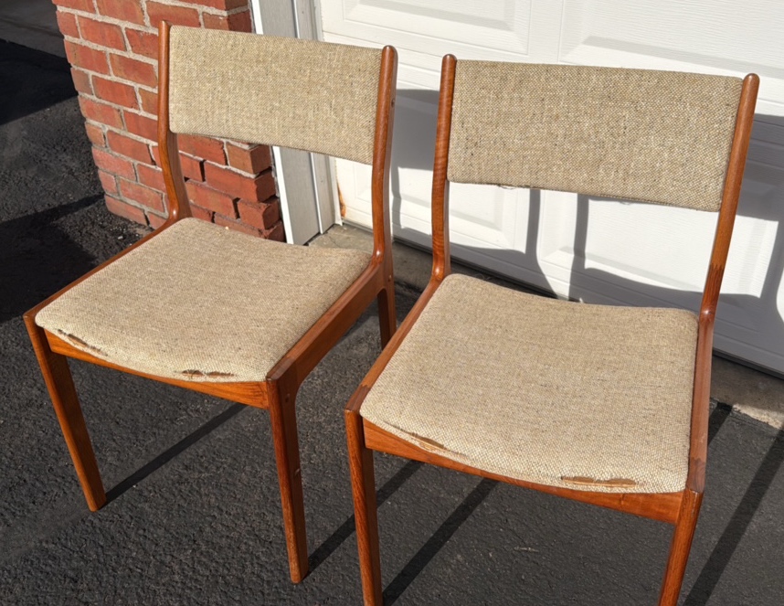 Two teak chairs by Dion