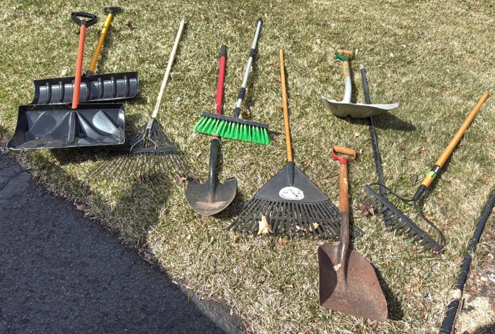 Arsenal of garage and garden tools