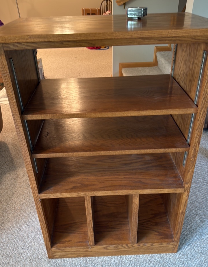 Oak stereo or bookcase cabinet