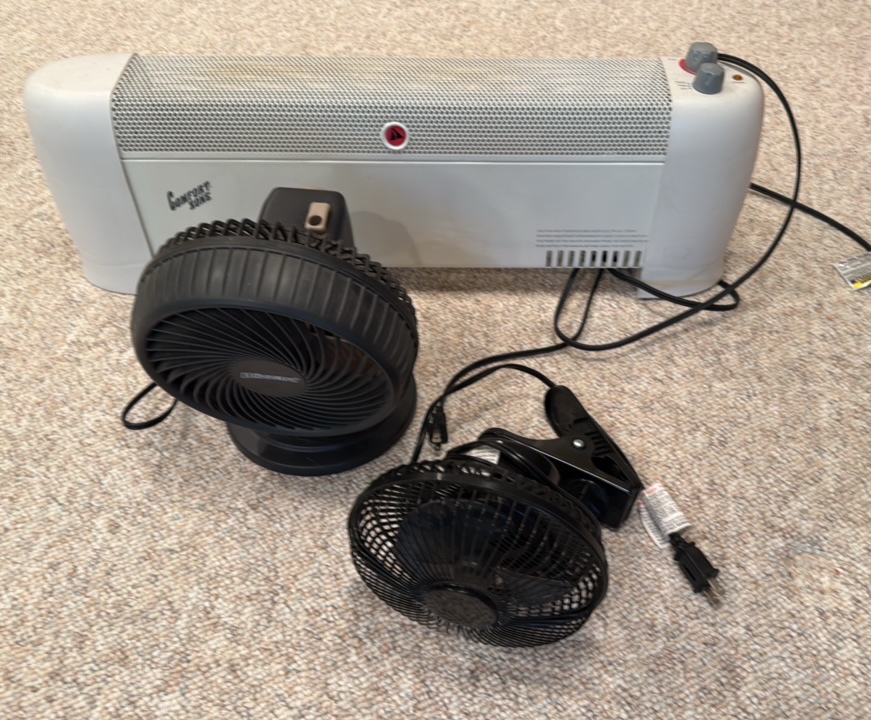 heater and fans
