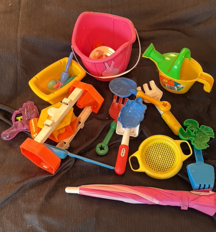 kids sandbox set with lots of toys