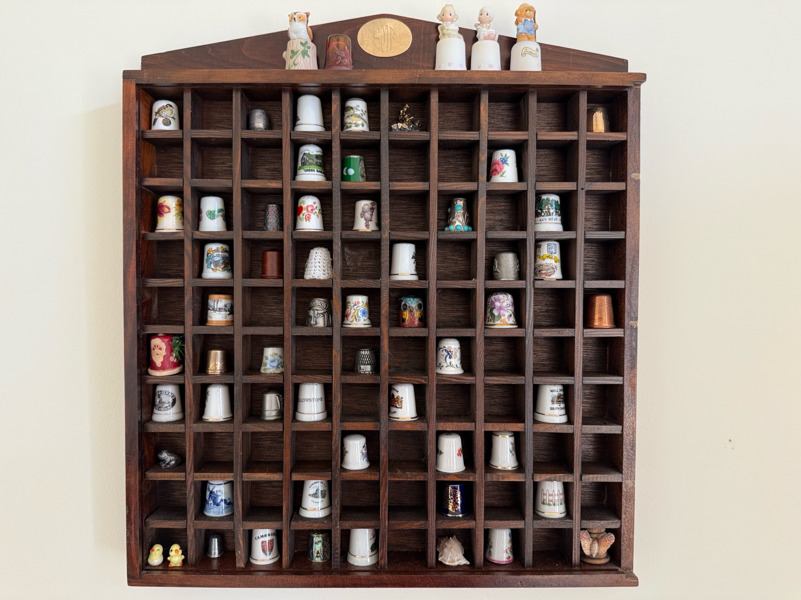 Thimble Collection in Display Case